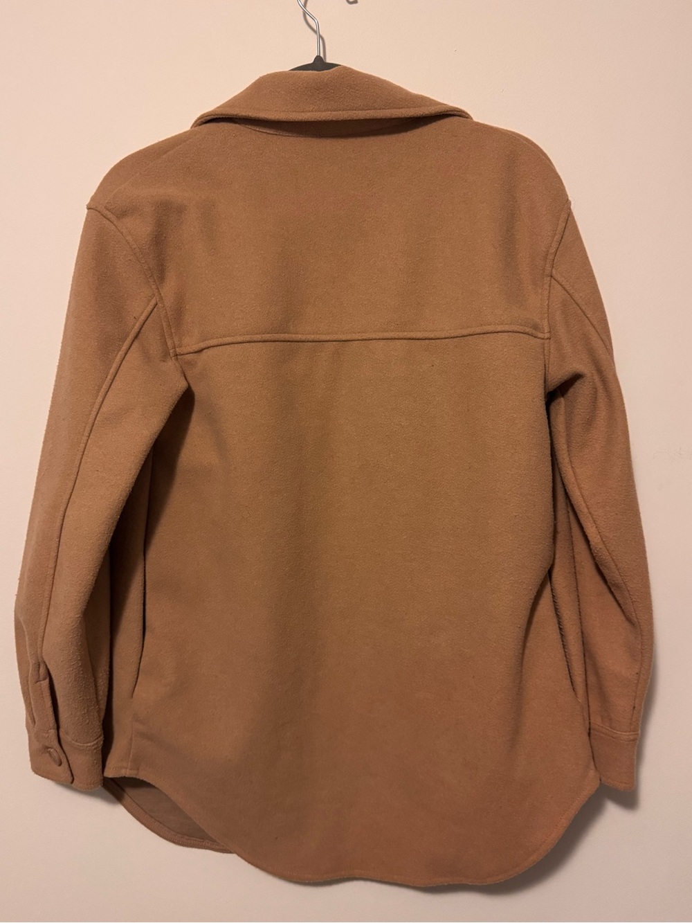 Camel Button-Up Fleece Shacket - Picture 2 of 4